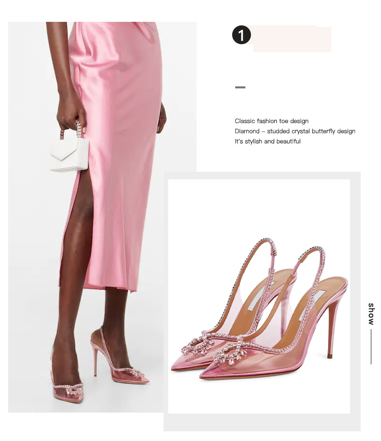 Scarpe da donna con strass, stile a punta, cintura trasparente, scarpe con tacco a spillo di tendenza alla moda_voghion.com