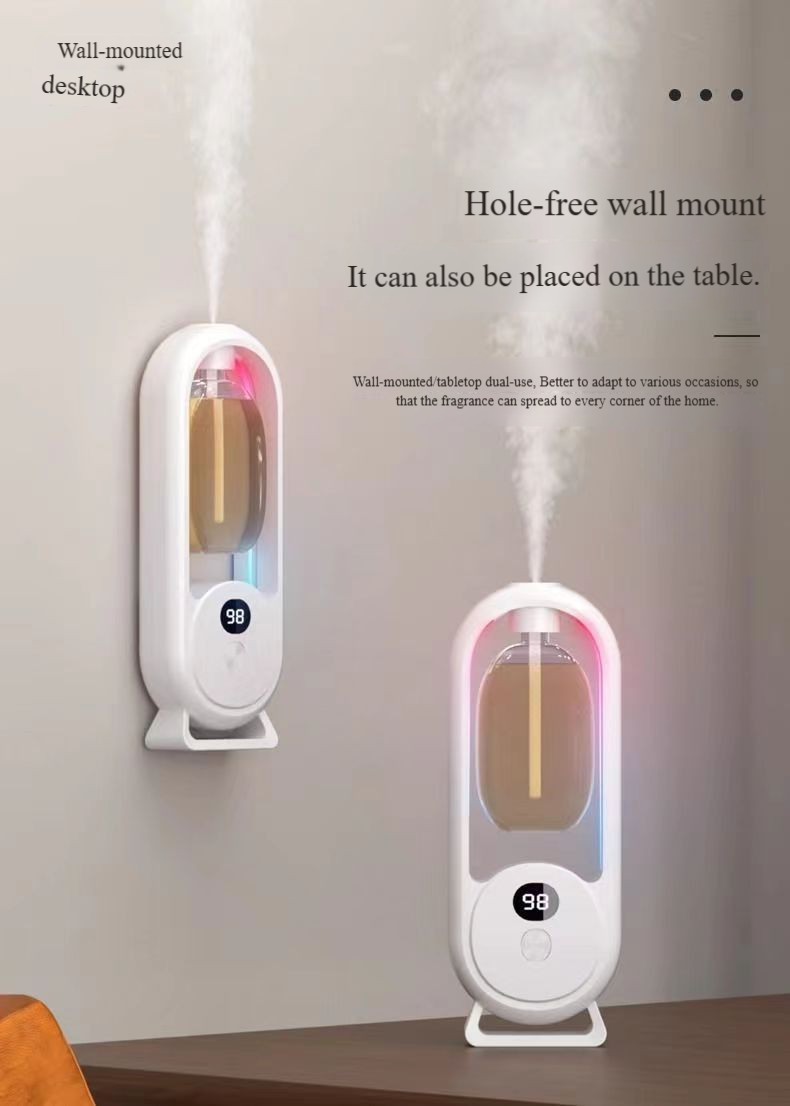 Slimme aromaverspreider met LED-display, automatische spray, sfeerverlichting en luchtbevochtiger voor thuis, kantoor en slaapkamer - ultrastil, timer en slaaphulpmiddel_voghion.com