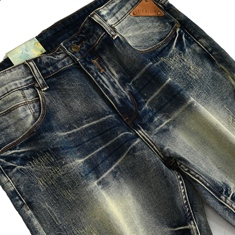 Herren-Jeansshorts im Vintage-Waschungsstil – leichte, atmungsaktive und stylische lässige Sommershorts mit Used-Details_voghion.com