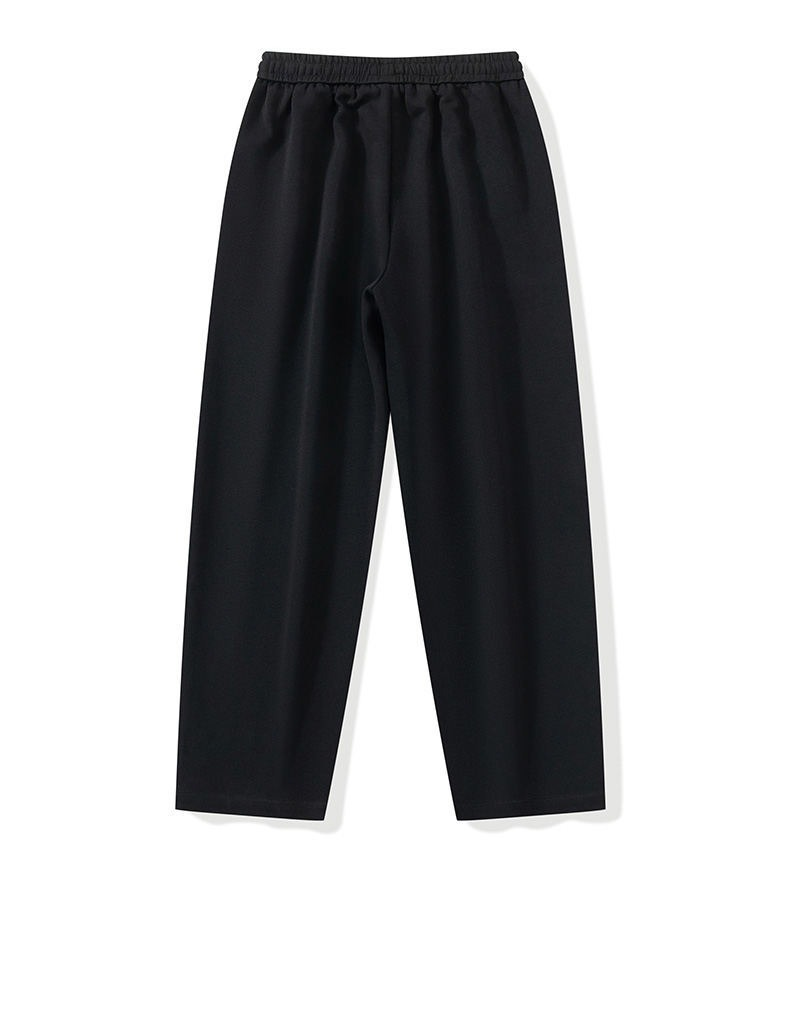 Pantaloni casual da uomo a gamba larga con coulisse in vita - Comodi pantaloni a gamba dritta in tinta unita per l'uso quotidiano_voghion.com