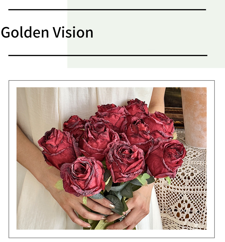 Elegant Artificial Rose Bouquet - Realistic Silk Flower For Wedding, Home Decor, Photography Props (Multiple Colors Available) Fake Flower Ornaments_voghion.com
