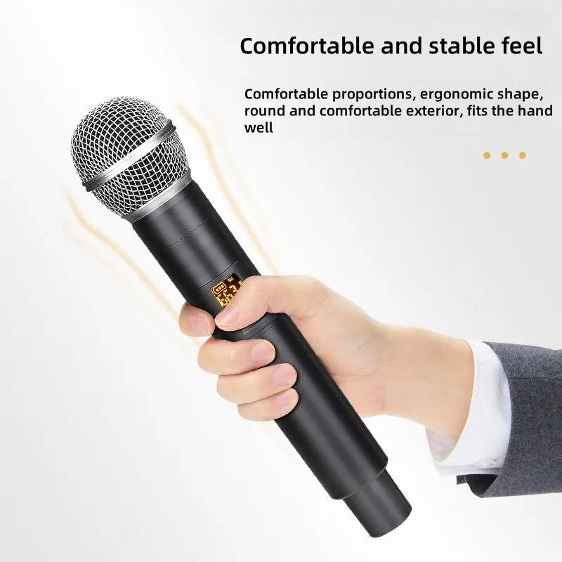 Wireless Microphone UHF Adjustable Frequency 2 Channels Handheld Microphone For Party Karaoke Church, DJ, Wedding, Home KTV Set_voghion.com