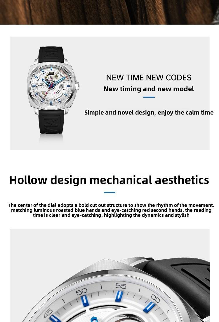 Marvin Watch: Malton Cushion Wasserdichte automatische Luxus-Herrenuhr_voghion.com