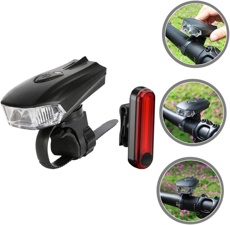 Generic Rechargeable Bike Light Set Modes Front Rear Led Cycling Lamps Easy Install Night Riding Safety_voghion.com