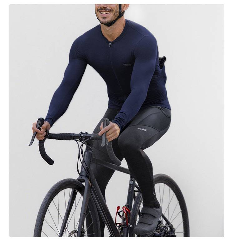 NOKO-Herren Langarm-Radtrikot mit V-Ausschnitt, 3D-Formung und Stretch-Leggings (Oberbekleidung) (6052)_voghion.com