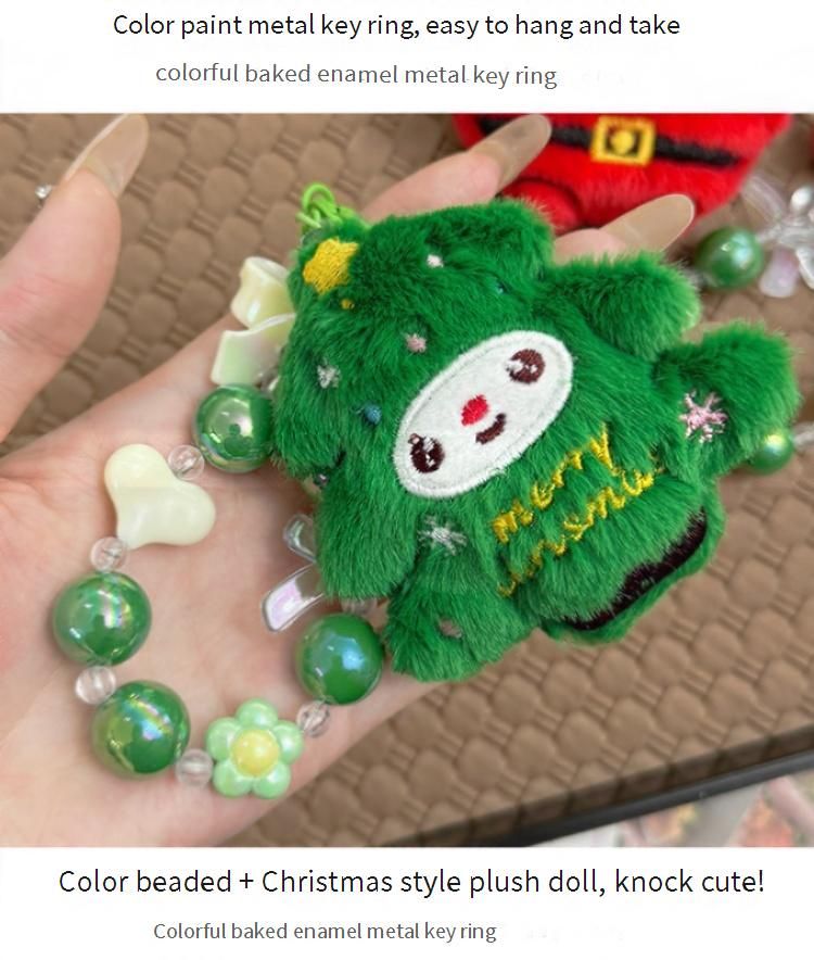 Niedlicher Weihnachtsmann-Plüsch-Schlüsselanhänger, Ornament, kreativer Rucksack und Federmäppchen, Charme, festliches Weihnachtsgeschenk für Kinder, Freunde, Kollegen_voghion.com