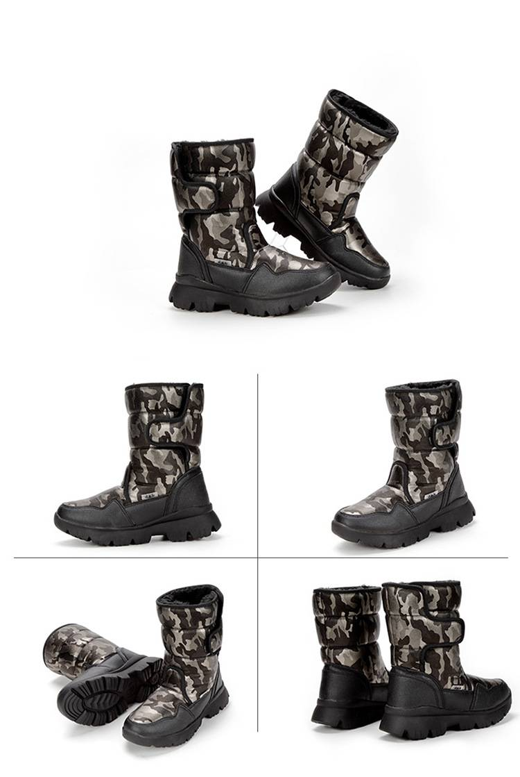 Ski Boots Distribute Men's Snow Boots Camouflage Large Size Thick Sole Thick Fur Lining Snow Boots Men's Plus Velvet Thick Snow Boots_voghion.com