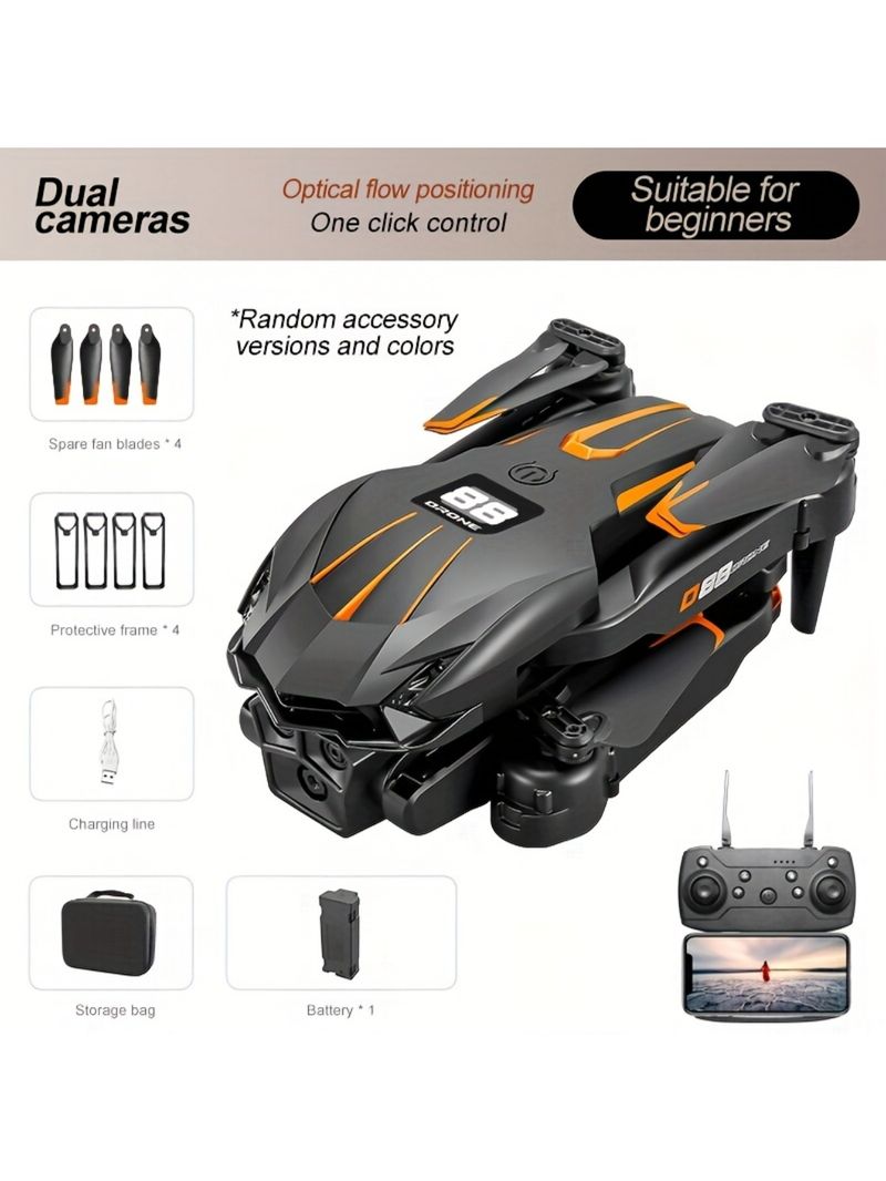 Drohne mit LED-Nachtlicht, faltbare Drohne mit Fernbedienung, ABS-Material, Ein-Klick-Steuerung, 360 ° Ein-Klick-Stunt-Flip, geeignet für Anfänger_voghion.com