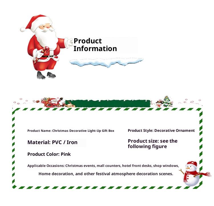 LED Christmas Reindeer Decor Set - Light Up Iron Wire Deer With Sleigh & Gift Box, Festive Tabletop & Window Display For Holiday Decor_voghion.com