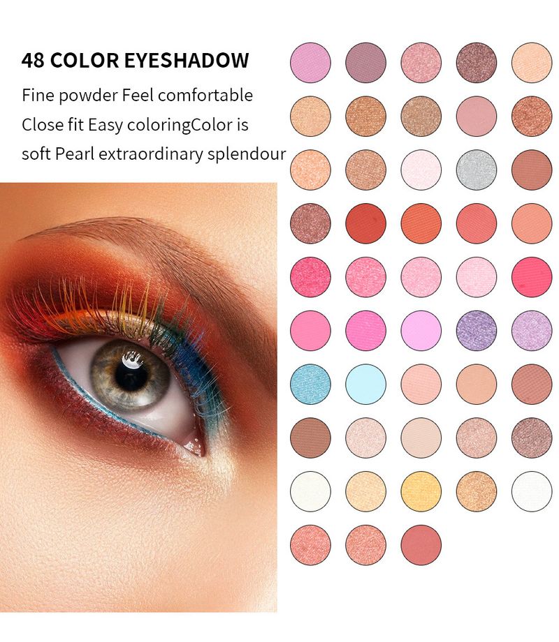 MISS ROSE 108 farger perlemorsøyenskygge konturleppestift sminkeboks matt blush fint glitter øyenskyggepalettsett_voghion.com