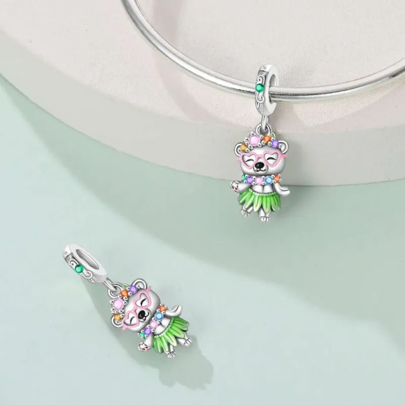 925 Sterling Silver Cute Pet Rabbit Bear Charms Pendant Fit Necklace DIY Accessories Jewelry Making Bracelet Special_voghion.com