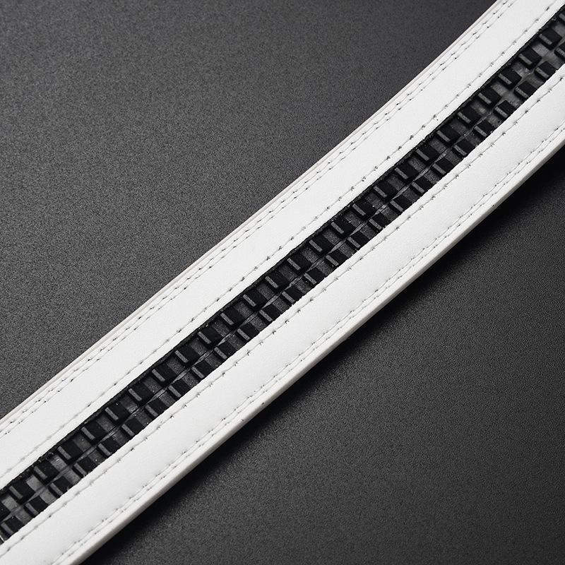 Neuer weißer Herrengürtel mit automatischer Schnalle und doppelseitigem Leder für den lässigen und vielseitigen weißen Herrengürtel_voghion.com