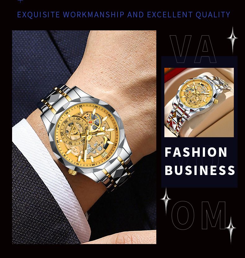 VA VA VOOM Men's Watch 2025 New Stainless Steel Hollow Watch Business Simple Quartz Waterproof Watch_voghion.com