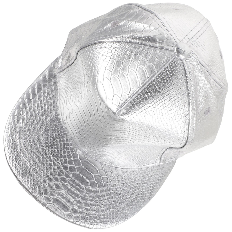 Casquettes de baseball unisexes en crocodile en PU réglables à bord plat Hip Hop Snapback (or)_voghion.com