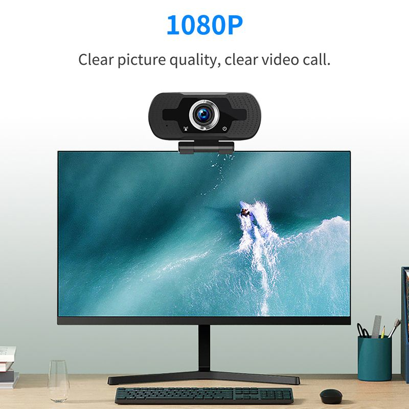 Farfi Computer Webcam High-resolution Driver-free Automatic Focus 1080P Adjustable External Digital Camera for Live_voghion.com