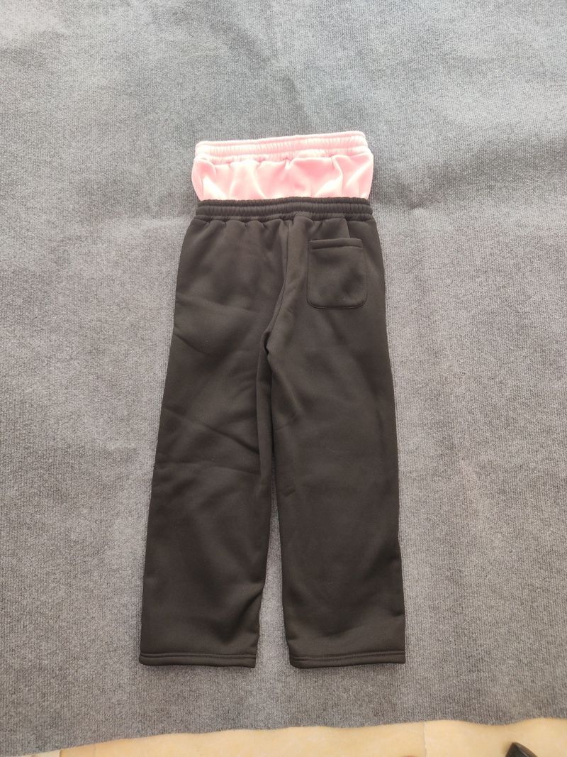 Men's Clothing Autumn And Winter Plus Velvet Sweatpants Women Elastic Waist Drawstring Sports Letter Embroidery Loose Straight Women's Casual Trousers_voghion.com