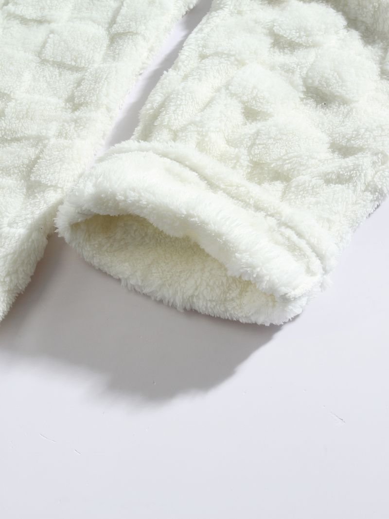 Pantaloni casual da uomo con fodera in pile scozzese - Pantaloni invernali caldi a gamba dritta con cintura, elastico in vita e tasche (bianco, grigio, nero)_voghion.com