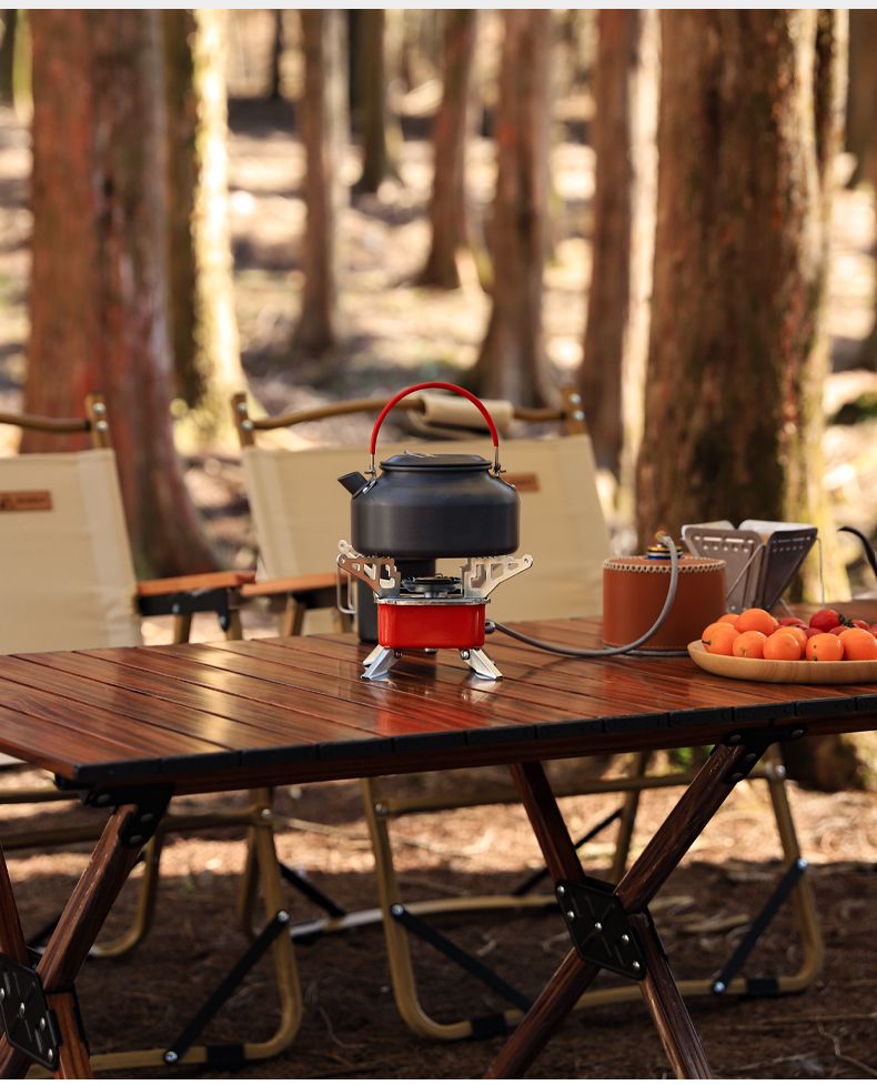 Outdoor Mini Square Herd Gaskocher, tragbarer Klappkassettenherd Campingbrenner Picknickset verbunden mit langem Gas_voghion.com