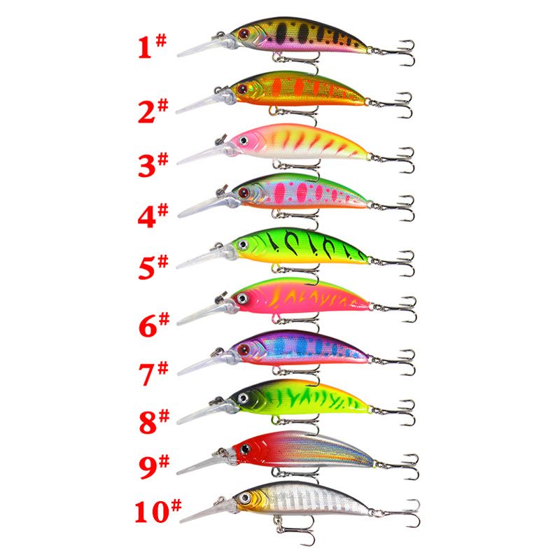 Hot Luya Bait Minnow iegremdēta ēsma 6g/7cm imitēta ēsma, cieta ēsma, izliekta mutes basa makšķerēšanas rīks_voghion.com