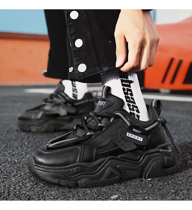 Scarpe da papà per uomo Ins Trend Aumento autunno Scarpe per uomo Sport Piccole scarpe bianche per uomo Tutte le tendenze Scarpe con suola spessa Tide_voghion.com