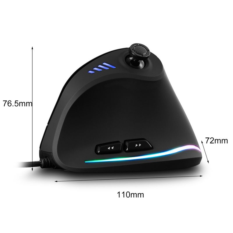 Farfi C18 Vertical Programmable Ergonomic 10000 DPI Adjustable RGB Light Strip USB Optical Gaming Mouse Wired Mice for_voghion.com