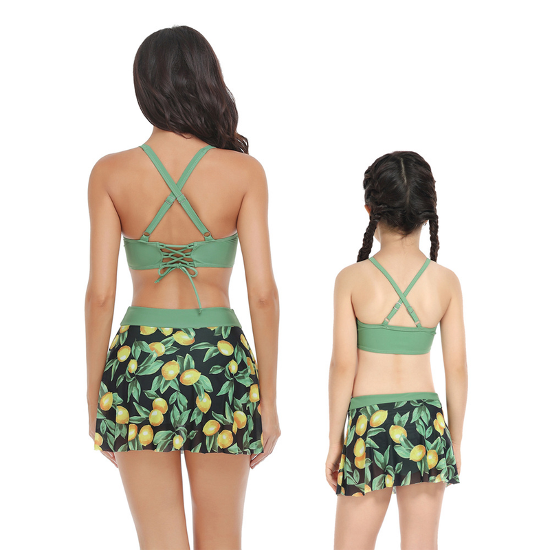 Family swimsuit Swimsuit family mesh gauze skirt swimsuit_voghion.com