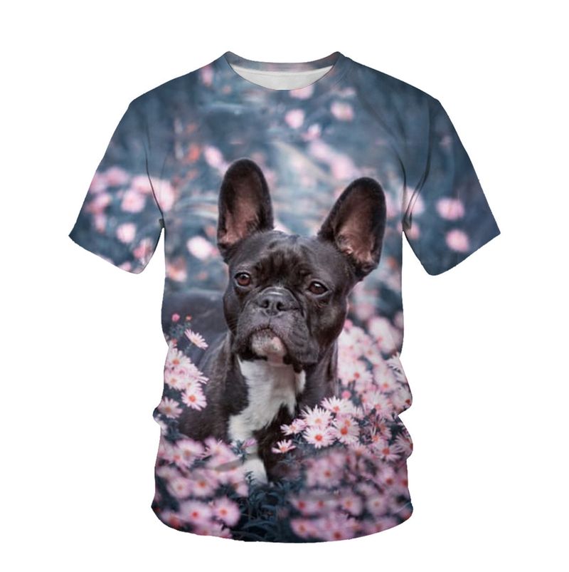 Maglietta estiva con stampa digitale 3D, per uomo e donna, con scollo rotondo, per cani da compagnia_voghion.com
