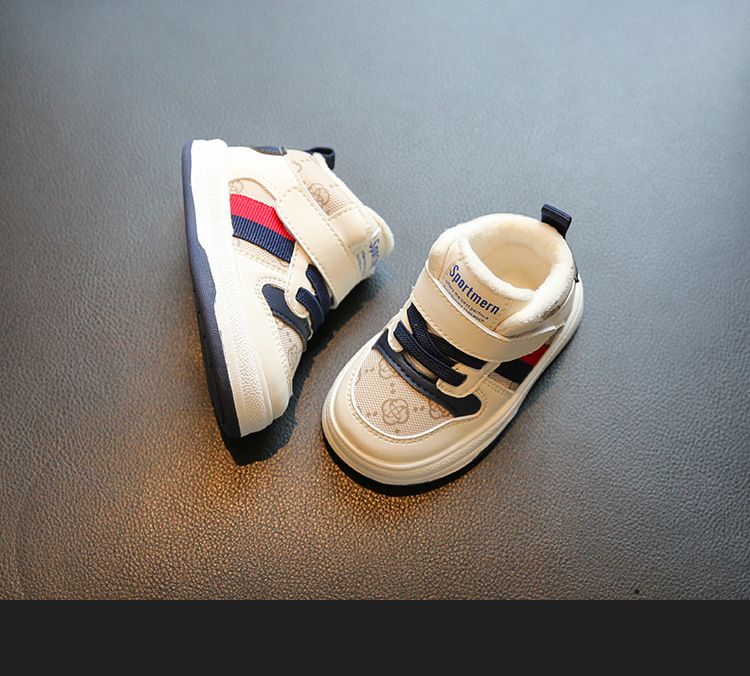 Baby Winter Shoes Soft Soled Toddler Shoes Non-slip Plus Cashmere Cotton Shoes Baby Shoes Girls Boys Board Shoes_voghion.com