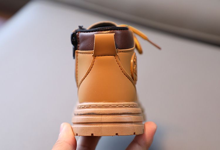 Caviglia in pelle PU per ragazze per ragazzi Bambini Stivali con suola morbida Scarpe da esterno antiscivolo Stivaletti corti per bambini alla moda_voghion.com