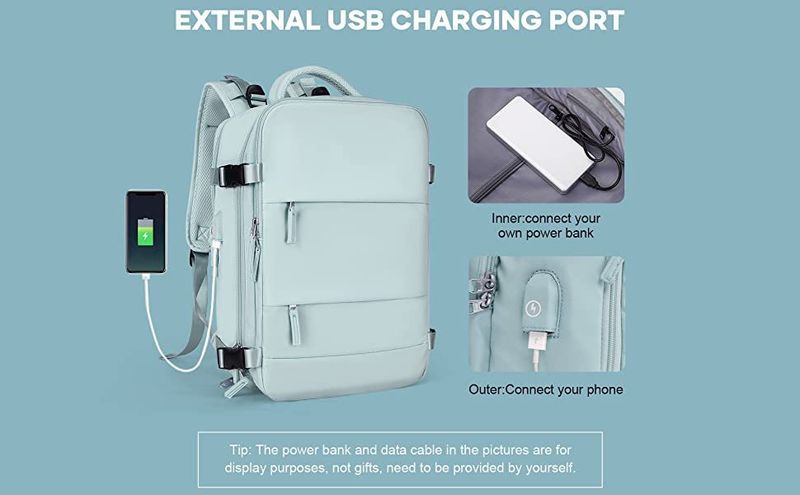 Large capacity men's and women's travel and leisure backpack 15.6 inch computer backpack USB independent shoe compartment waterproof_voghion.com