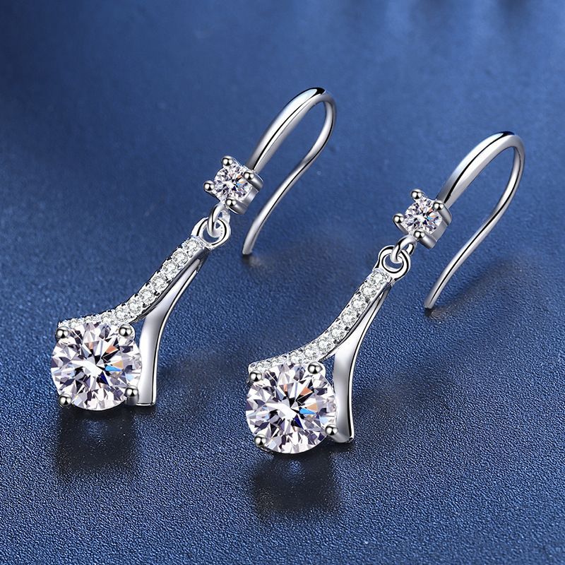 Orecchini pendenti in argento con moissanite Tancise per donna, regali per feste di nozze_voghion.com