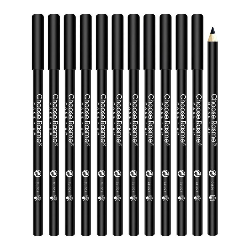 1/3Pc High Pigmented Eyeliner Pencil Black Wooden Eyeliner Eyebrow Pencil Hard Refill Smooth Black Long-Lasting Cosmetics Makeup_voghion.com