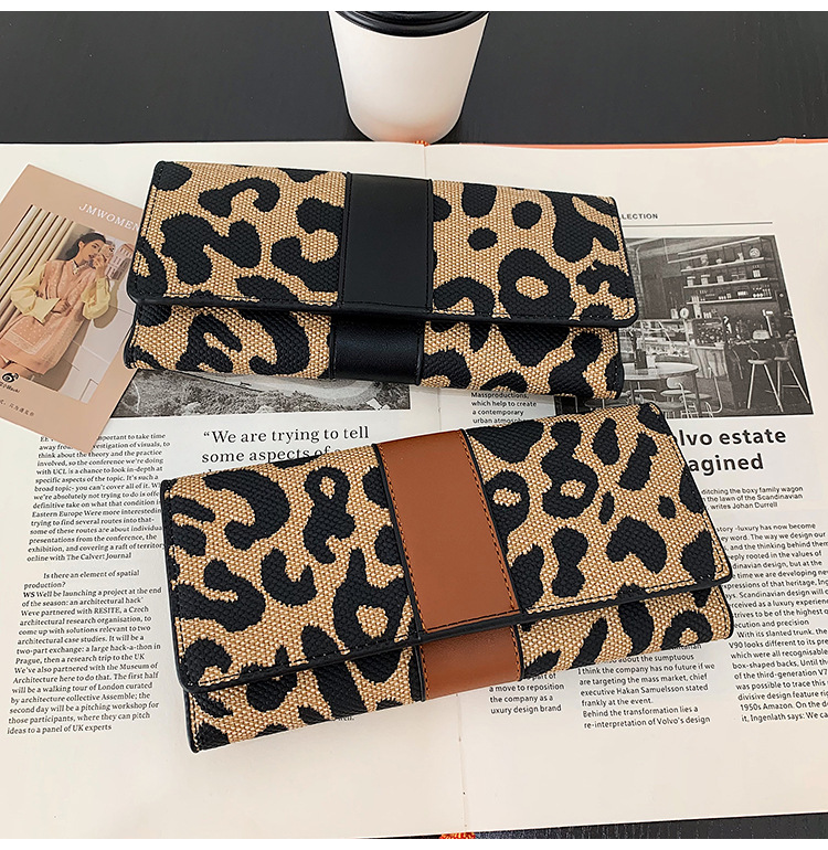 Wallet Women's 2023 New Leopard Print Internet Celebrity Fashion Large Capacity Coin Purse Folding Multi-Card Slot Long Wallet_voghion.com