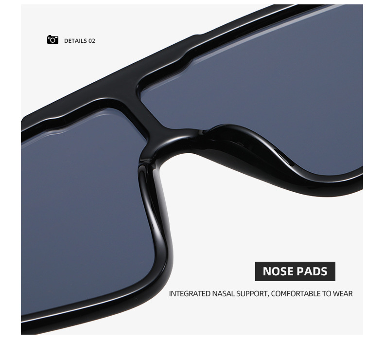 Designer style men's and women's high-end one-piece lenses, windproof goggles, men's and women's fashionable and personalized large frame sunglasses_voghion.com