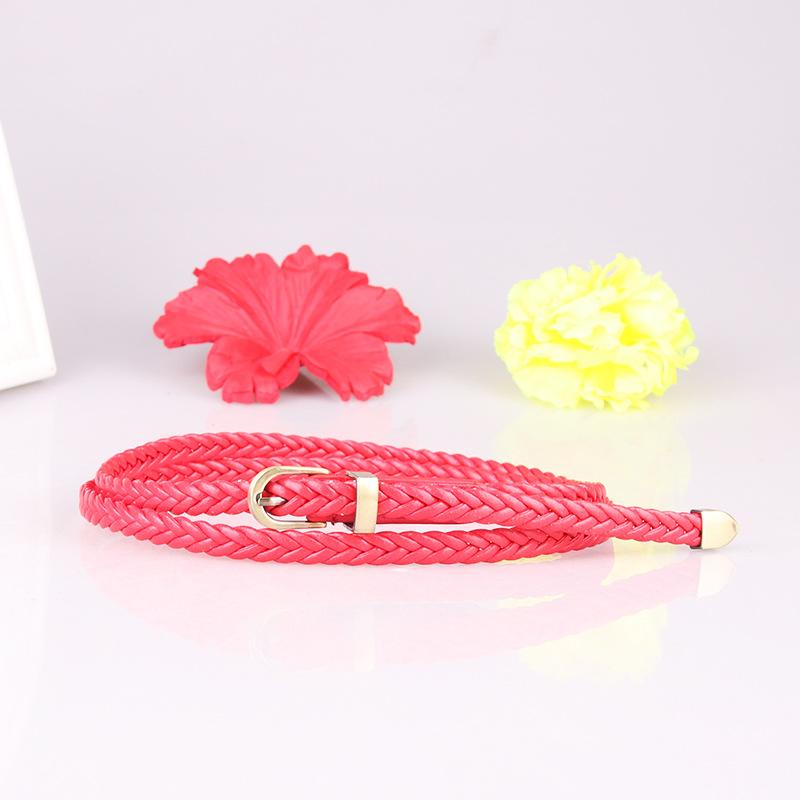 New woven belt for women, versatile thin belt with pin buckle, women's rope decoration_voghion.com
