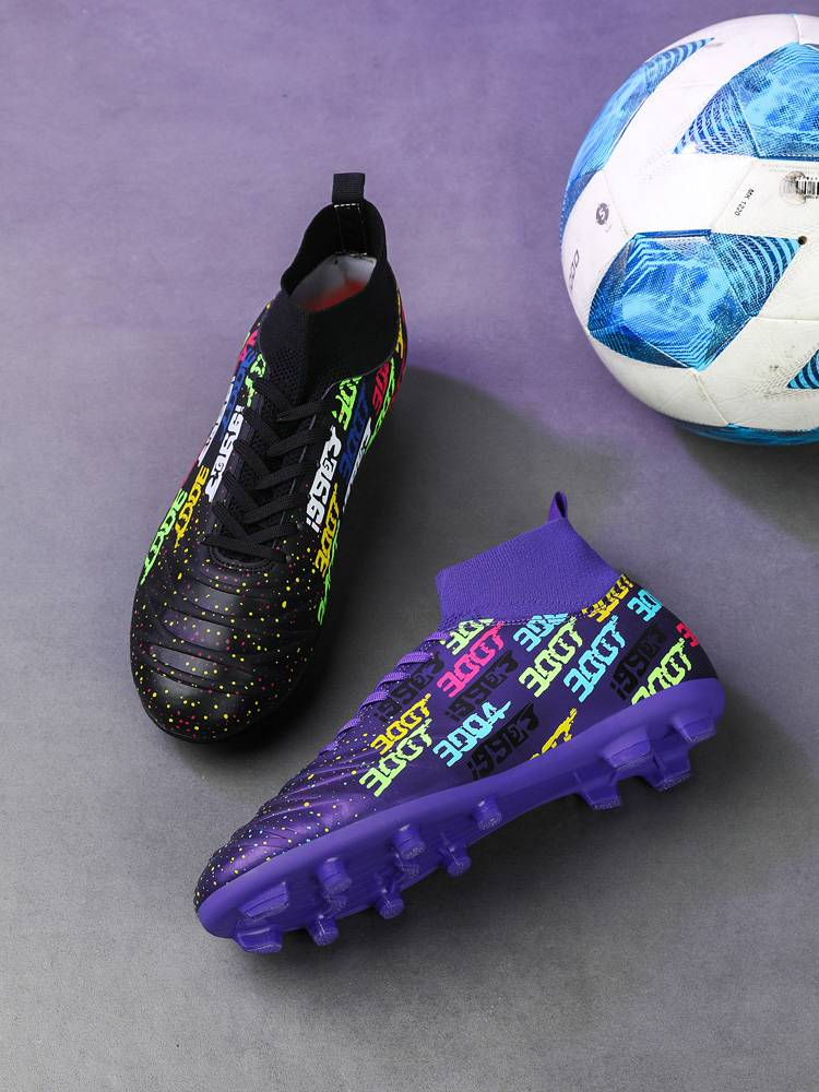 Fußballschuhe High Top Training Jugend Fußballschuhe Kinder Fußballschuhe Schwarz_voghion.com