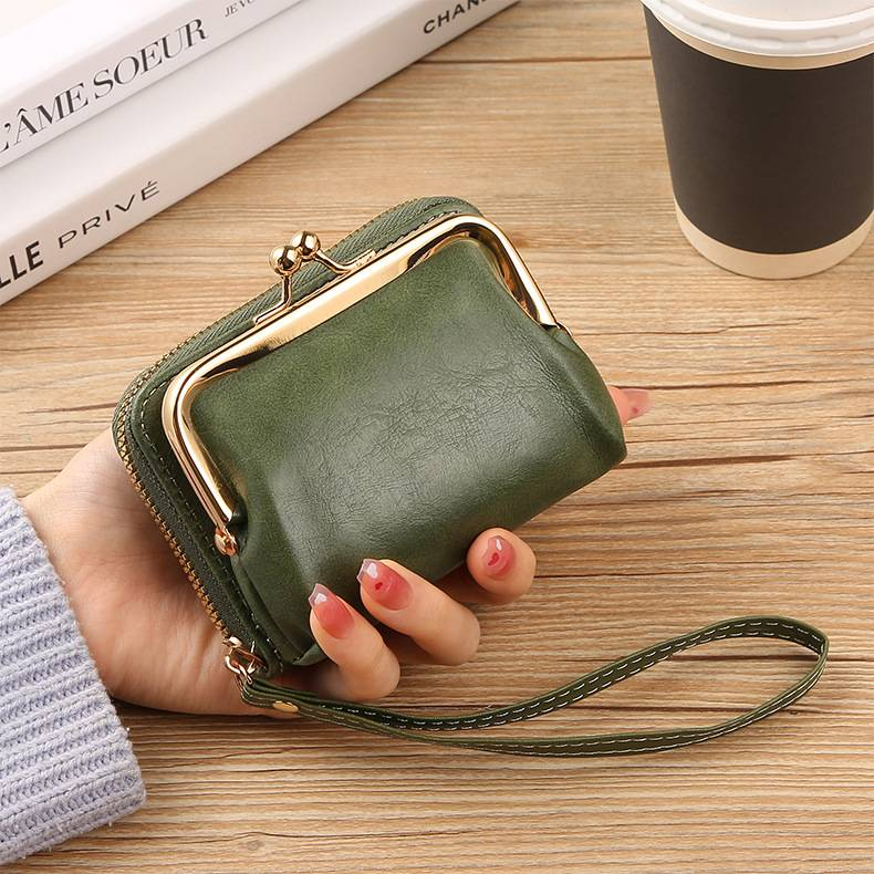 Portafoglio Zero alla moda per nuove donne Porta carte da donna transfrontalieri Portafoglio Zero Portafoglio con cerniera Posizioni multiple per carte Portafoglio retrò_voghion.com