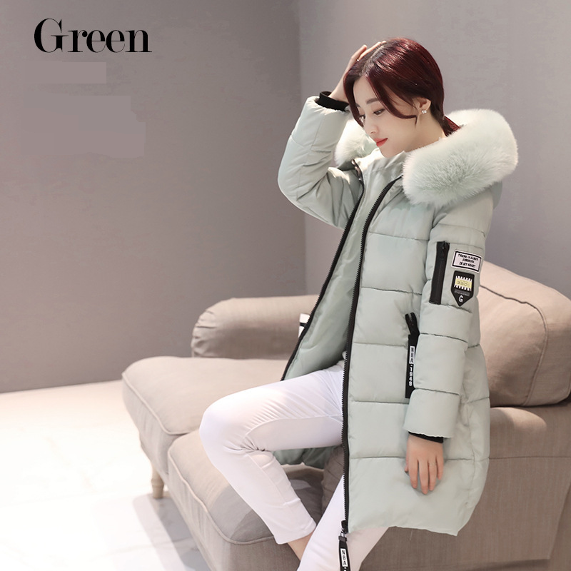 Women's Clothing new winter Korean style fashionable mid length cotton coat for women large size slim hooded coat women's cotton padded jacket_voghion.com