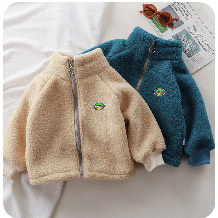 Jachetă din fleece de miel pentru copii plus jachetă de catifea pentru băieți și fete, modele noi pentru toamnă și iarnă_voghion.com