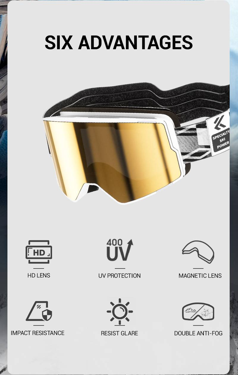 Gafas de esquí de la marca KAPVOE, gafas de esquí antivaho UV400, máscara de esquí para hombres y mujeres, gafas de snowboard para nieve, gafas de esquí deportivas para invierno_voghion.com
