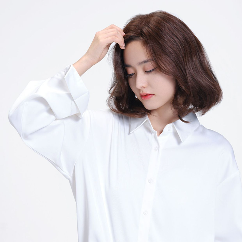 Haarverlängerungsperücken Rebecca Damen Teilpony Schlüsselbein Lockiges Haar Volles Echthaar Koreanischer Stil Mittellanges strukturiertes lockiges Haar Modische Kopfbedeckung_voghion.com
