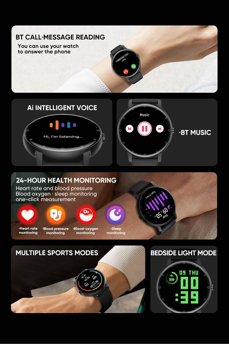 Smart Watch Huaqiangbei S88 Smart Bracelet Sleep Heart Rate Blood Glucose Monitoring Bluetooth Men's Sports Watch_voghion.com