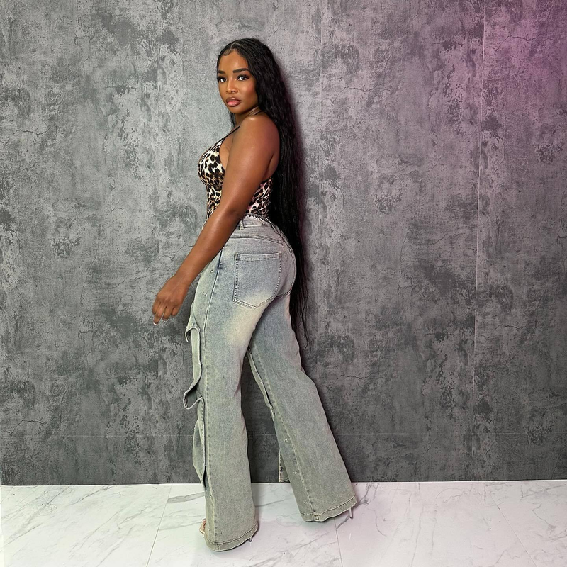 Women's High Waist Straight Jeans - Detachable Snap Button & Asymmetrical Design For Streetwear Fashion_voghion.com