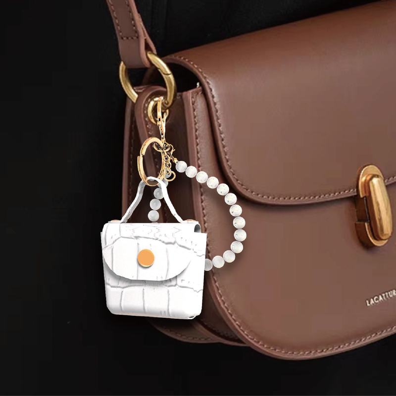 Ciondoli per borse, ciondoli per borse con perle, portachiavi per auto, mini borse fatte a mano, accessori per gioielli, pelle PU, fibbia a D_voghion.com