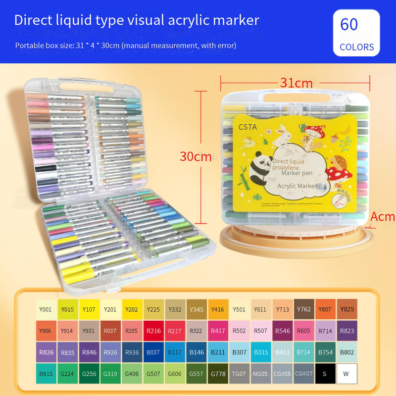 Soft Tip Alcohol-Based Acrylic Markers - 24/36/48/60 Colors, Quick-Dry, Blendable, No Bleed Through For Artists & Students_voghion.com