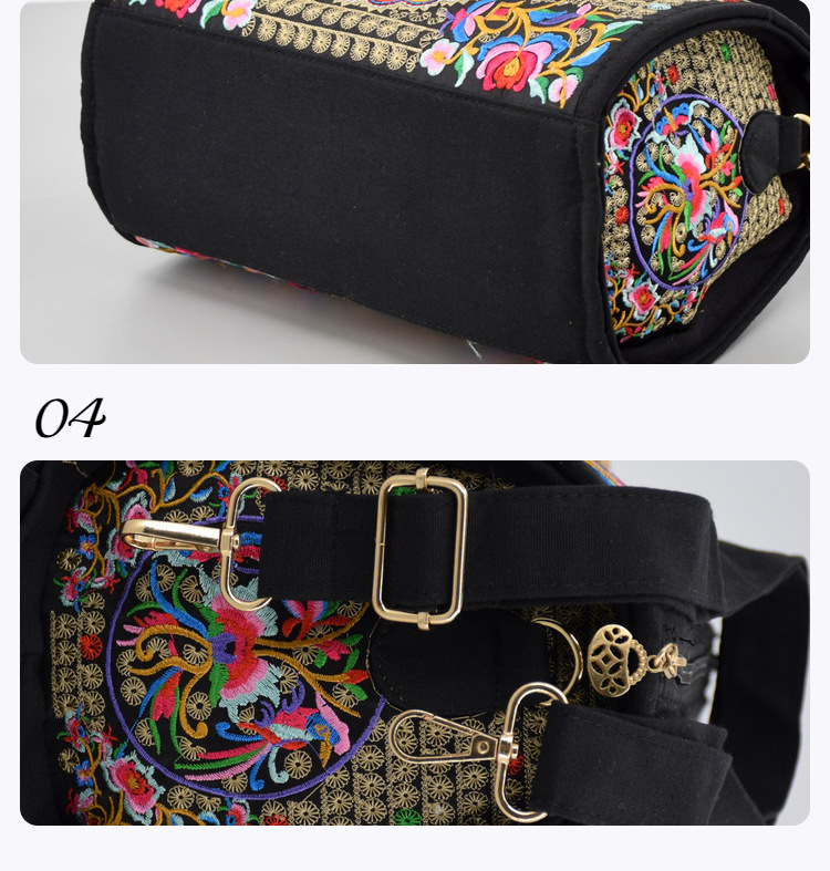 Damentaschen, National Style Retro Bestickte Handtasche, Canvas Stickerei, One Shoulder Crossbody Kissentasche, Reisetasche_voghion.com