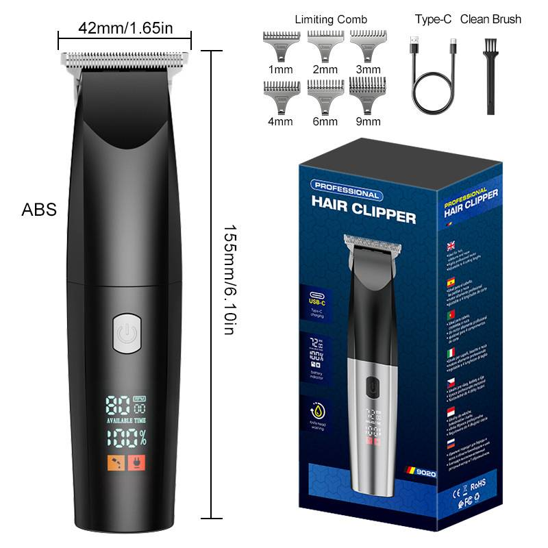 Professional Waterproof Cordless Hair Clipper For Men & Pets - Rechargeable Titanium Alloy Blade, Fast Charging, Low Noise, Home & Salon Use_voghion.com
