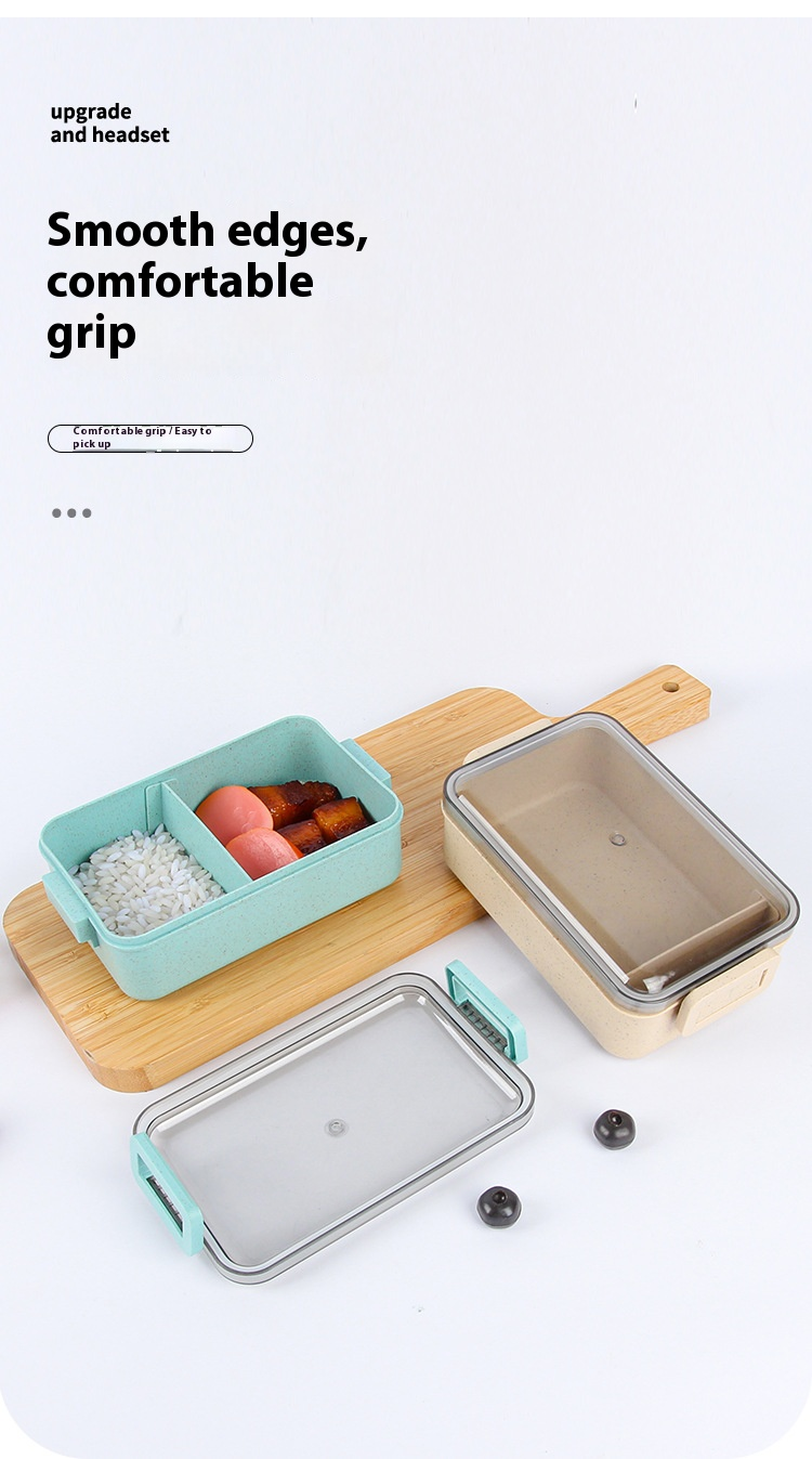 Bento Box in paglia di grano – Contenitore per il pranzo quadrato ecologico per ufficio, palestra e scuola (a prova di perdite, adatto al microonde, impilabile)_voghion.com