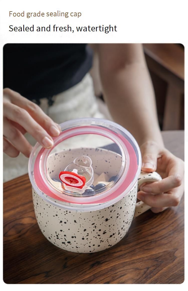 Handgefertigte Frühstücksschüssel aus Keramik mit künstlerischem Spritzerdesign – Mikrowellengeeignet, perfekt für Haferbrei, Joghurt und Suppe – Ins Ästhetisches Geschirr_voghion.com