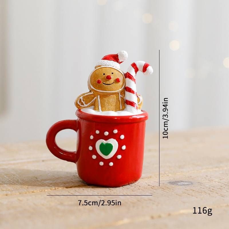 Santa Claus Resin Figurine – Handcrafted Christmas Decoration, Festive Tabletop Display & Gift For Home/Office (Set Of 3, 10cm Tall)_voghion.com
